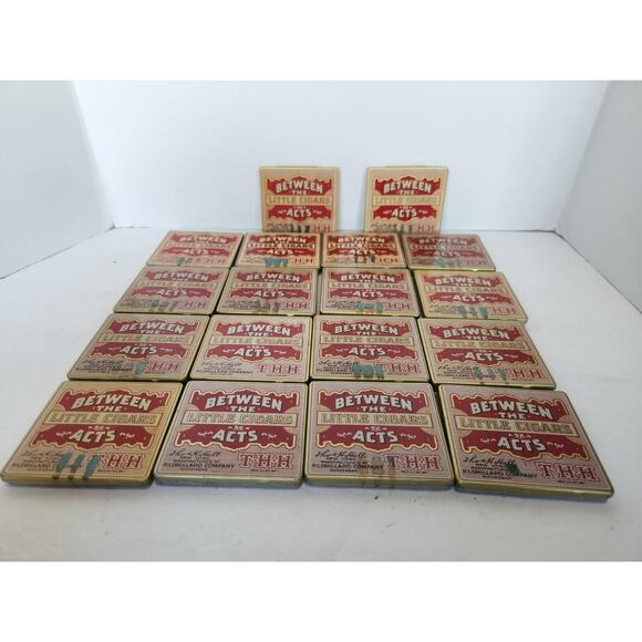 EMPTY Lot Of 18 Between the Acts Little Tobacco Hinged Pocket Tin P. Lorillard - Picture 1 of 12